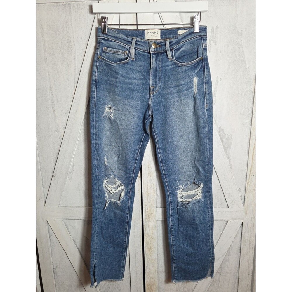 Frame Denim Le Nouveau Straight Distressed Jeans Size 26